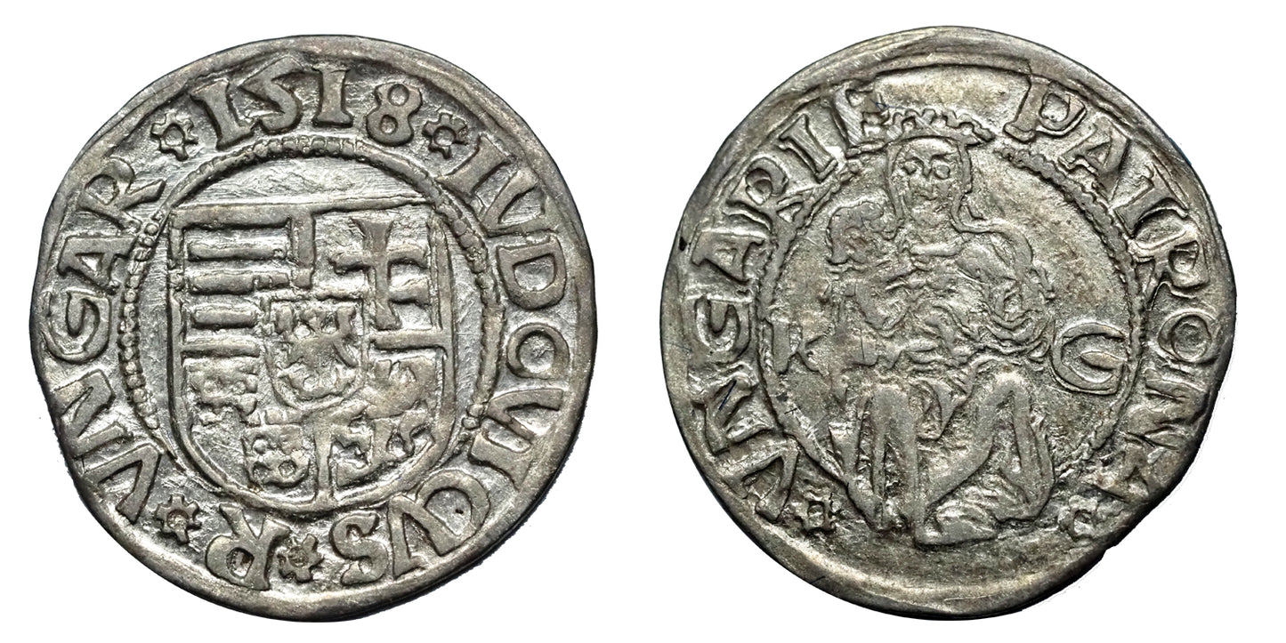 II.Lajos 1516-1526 denár 1518