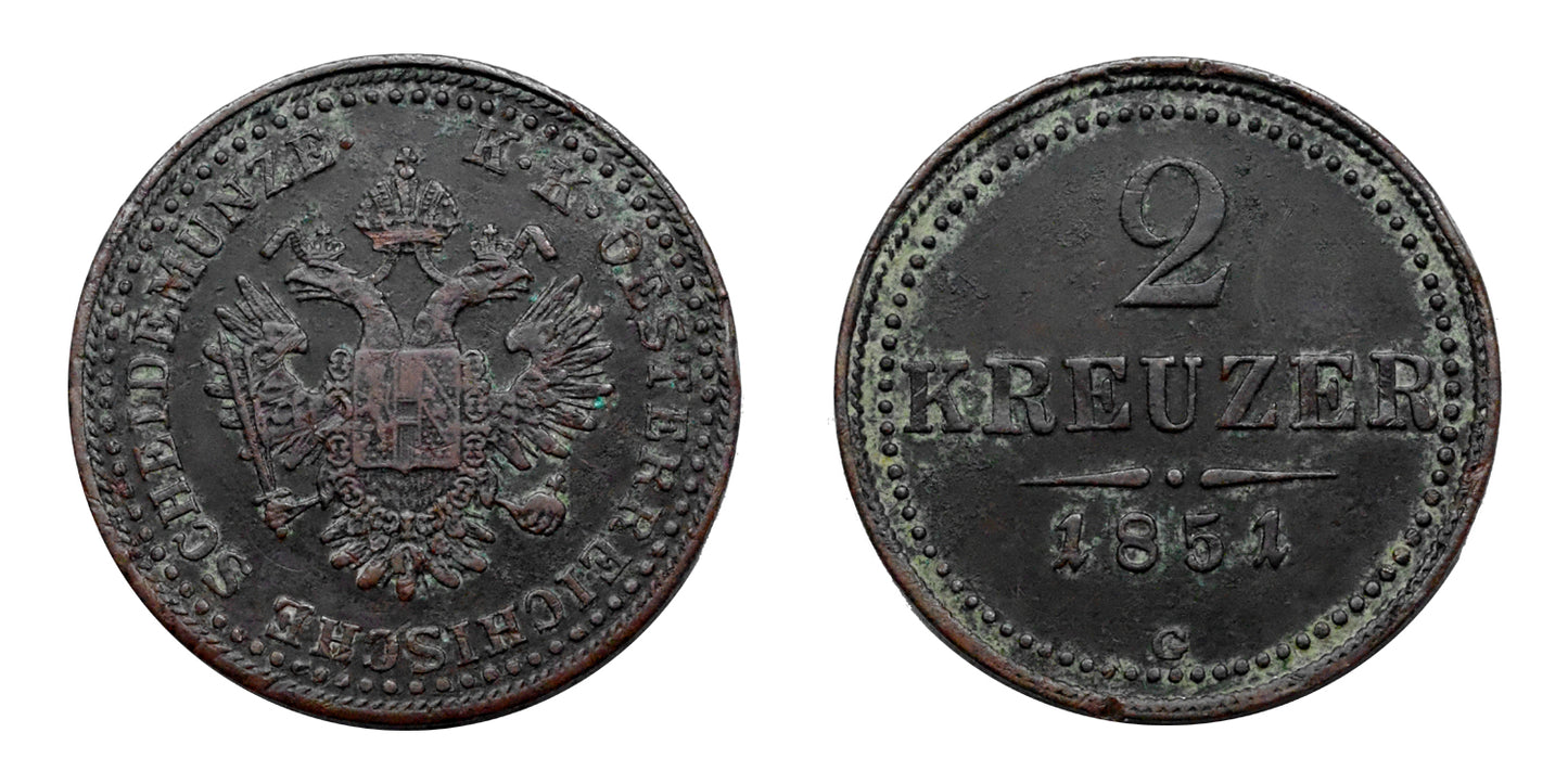 Ferenc József 2 krajcár 1851 G