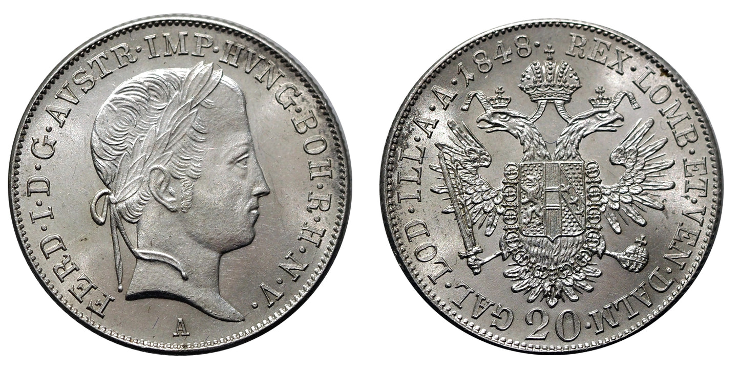 V.Ferdinánd 1835-1848 20 krajcár 1848