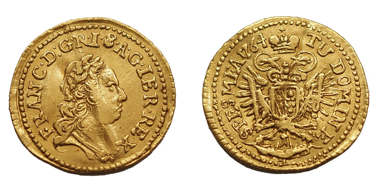 Lotharingiai Ferenc 1/4 dukát 1764 NB R!