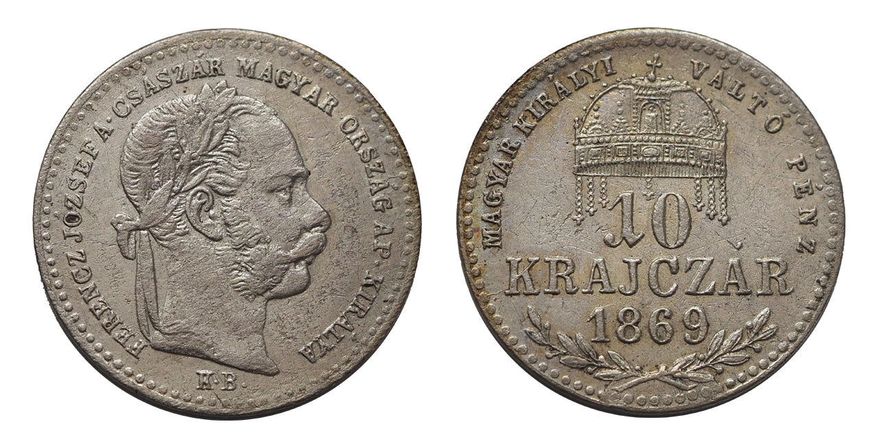 Ferenc József 10 krajcár 1869 KB