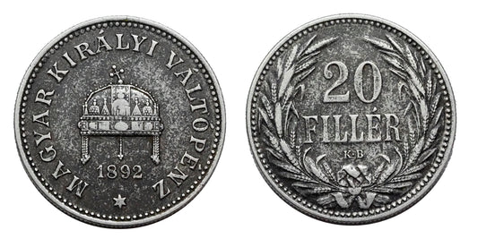 Ferenc József 20 fillér 1892 KB