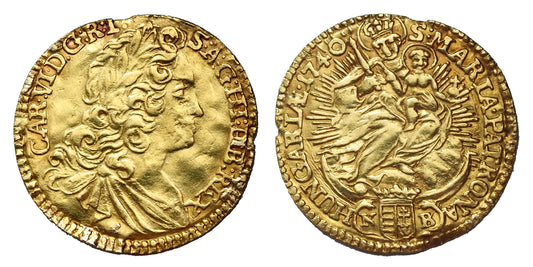 III.Károly 1711-1740 1/2 dukát 1740 NB RRR!