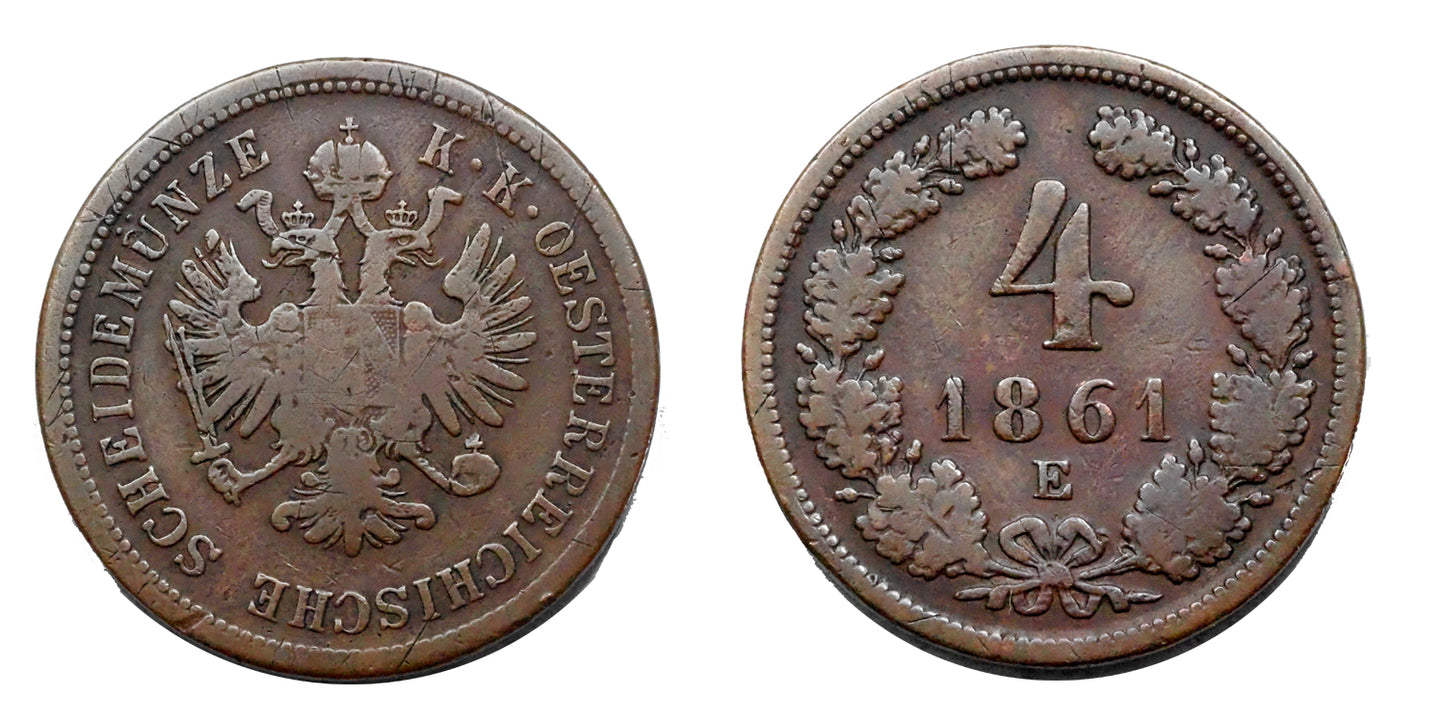 Ferenc József 4 krajcár 1861 E R!