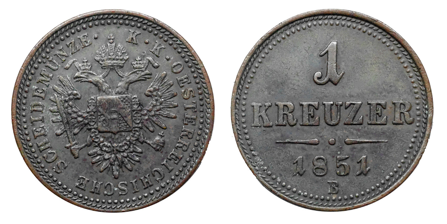 Ferenc József 1 krajcár 1851