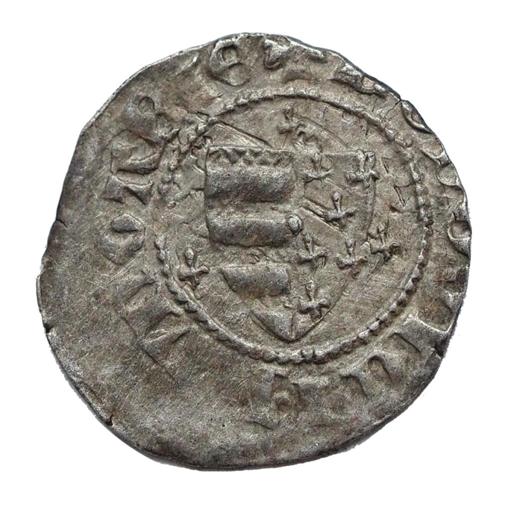 I.Lajos 1342-1382 denár rozetta -szerecsenfej UNIKUM!