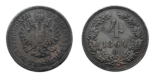 Ferenc József 4 krajcár 1864 B