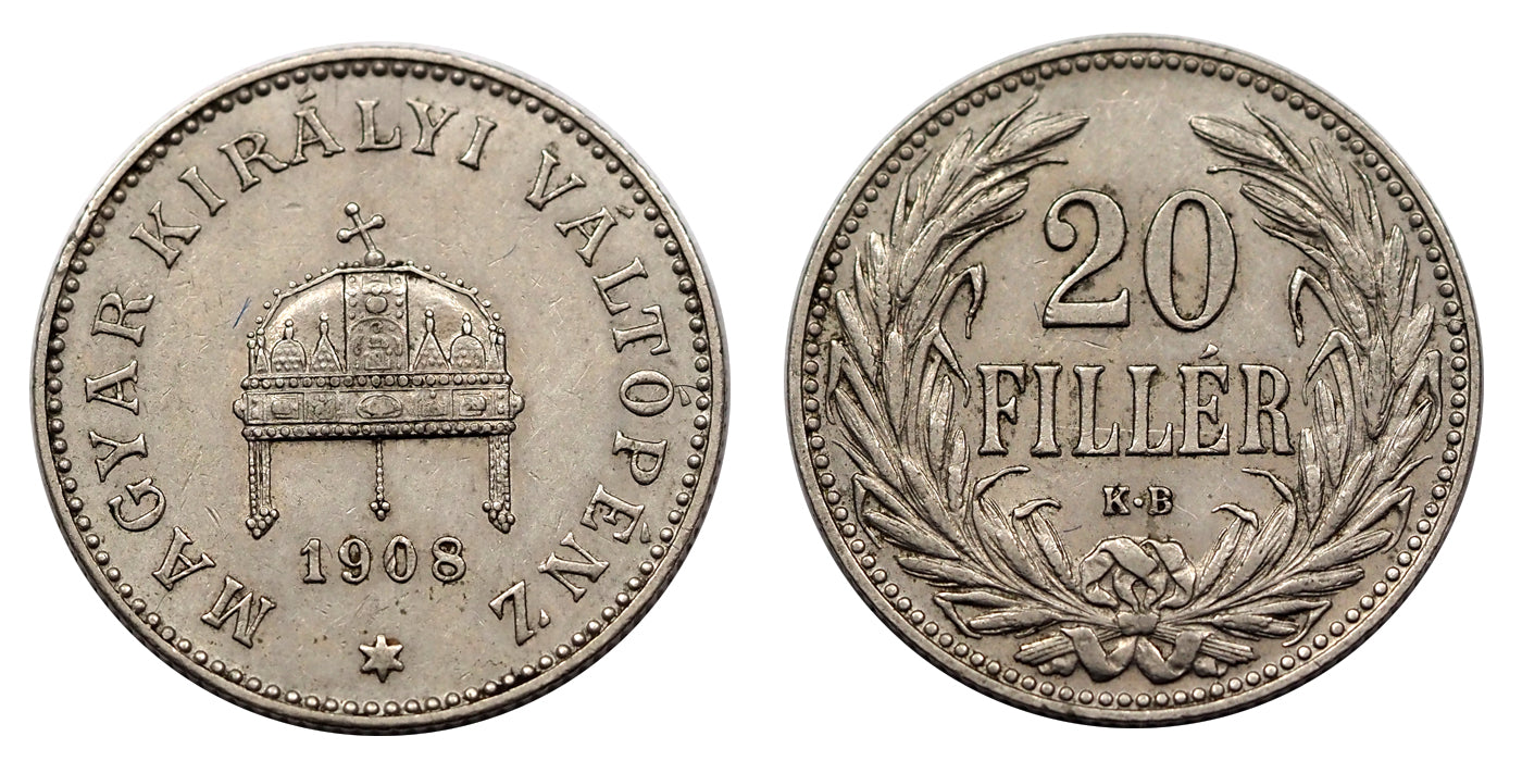 Ferenc József 1848-1916 20 fillér 1908 KB