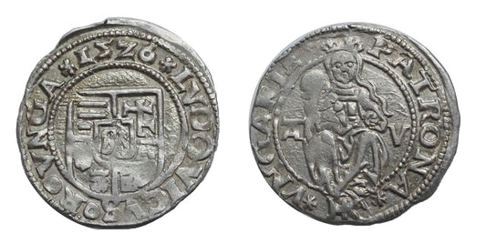 II.Lajos 1516-1526 denár Visegrád